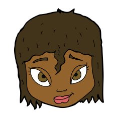 cartoon female face N103