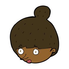 cartoon surprised woman's face N8