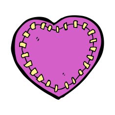 cartoon stitched heart N7