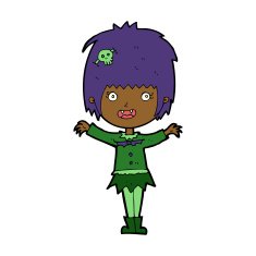 cartoon happy vampire girl N26