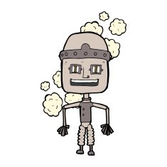 funny cartoon old robot N4