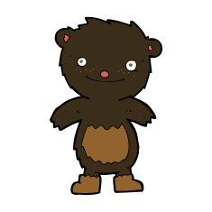 cartoon teddy black bear wearing boots N4