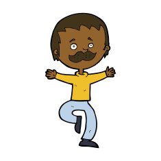 cartoon dancing man with mustache N7