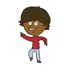 cartoon happy pointing man N13