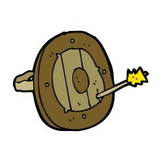 cartoon shield with arrow N7
