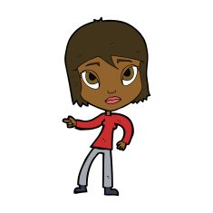 cartoon pointing woman N21