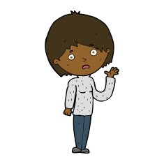 cartoon worried woman N56