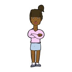 cartoon annoyed woman N134