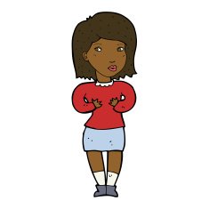 cartoon woman making excuses N13