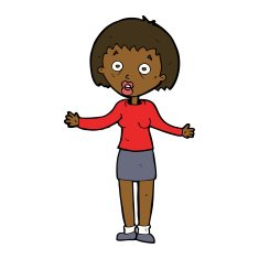 cartoon woman making excuses N14