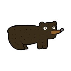 funny cartoon black bear N16