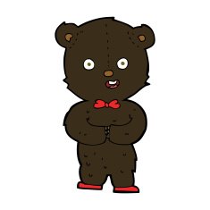 cartoon teddy black bear N8