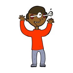 cartoon man with popping out eyes N21