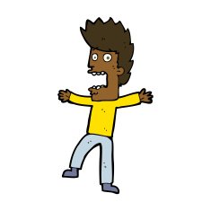 cartoon terrified man N191