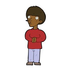 cartoon nervous man N111