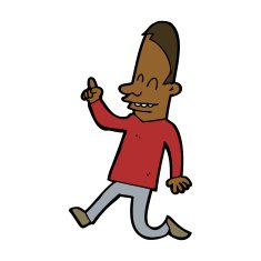 cartoon happy man pointing N43
