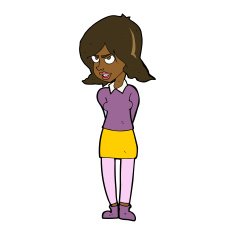 cartoon annoyed woman N136