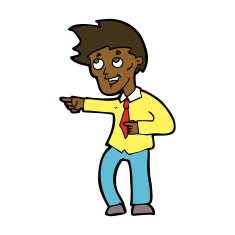 cartoon funny office man pointing N8