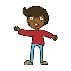 cartoon excited boy N111