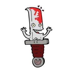 crazy cartoon knife character N7