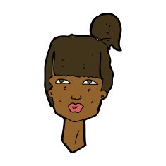 cartoon female head N8