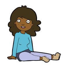 cartoon happy woman N191