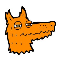 cartoon smug fox face N4