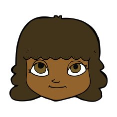 cartoon happy female face N126