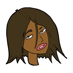 cartoon annoyed woman N138