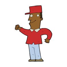 cartoon man punching air N7