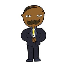 cartoon old man with mustache N20