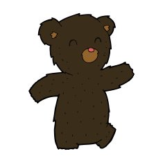 cartoon black bear N45