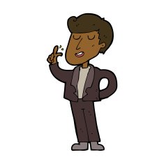 cartoon cool guy snapping fingers N7