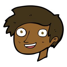 cartoon happy boy face N34