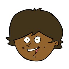 cartoon happy boy face N35