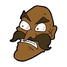 cartoon angry old man N112