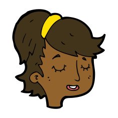 cartoon pretty female face N67