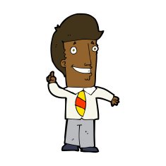 cartoon office man with idea N7