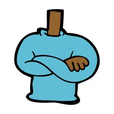 cartoon folded arms body N8