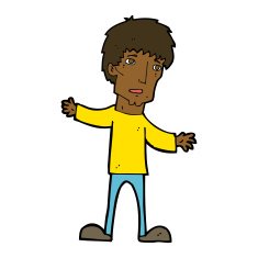 cartoon worried man N74