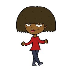 cartoon smug looking woman N7