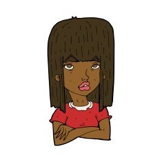 cartoon girl with folded arms N7