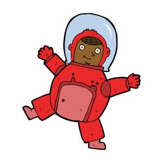 Cartoon Astronaut N103