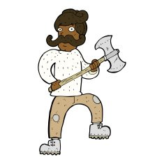 cartoon man with axe N7