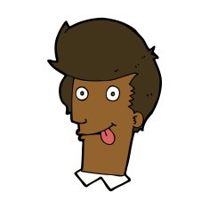 cartoon man with tongue hanging out N7