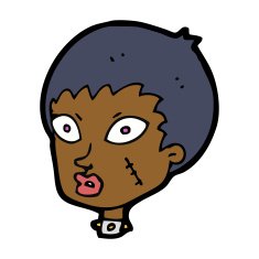 cartoon female zombie head N7