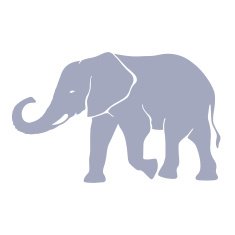 Hand drawn silhouette elephant illustration