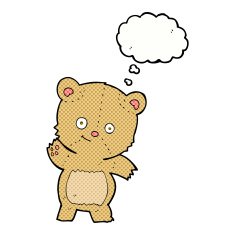 cartoon teddy bear with thought bubble N177