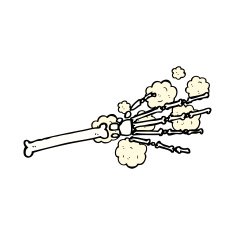 cartoon skeleton hand N10