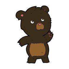 cartoon curious black bear N4